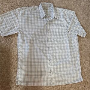 Haggar Men's Short sleeved Button Front Shirt, 2XL